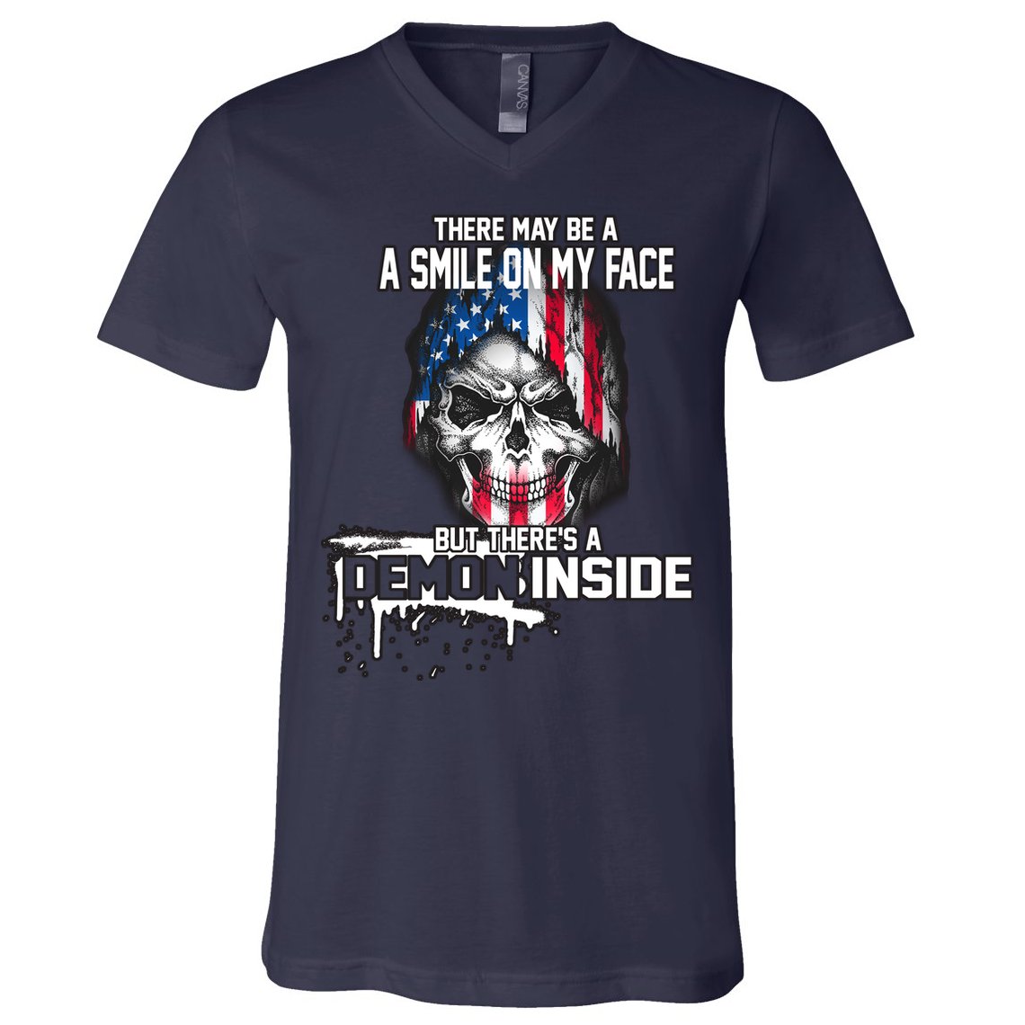 Smile On My Face Demon Inside V-Neck T-Shirt