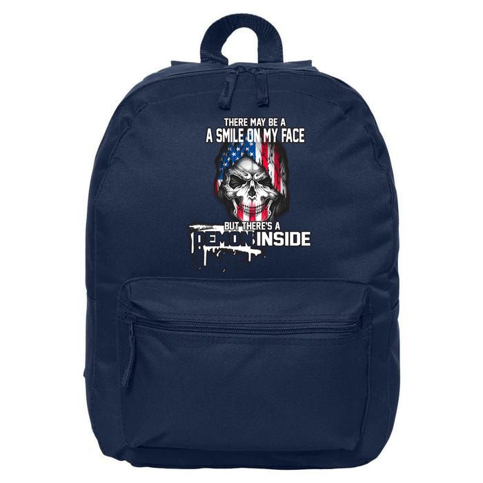 Smile On My Face Demon Inside 16 in Basic Backpack