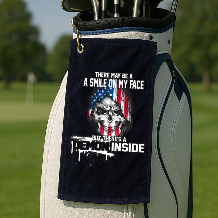 Smile On My Face Demon Inside Golf Towel
