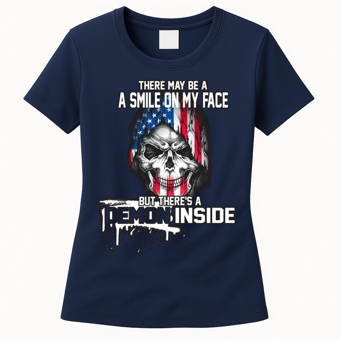 Smile On My Face Demon Inside Womens T-Shirt