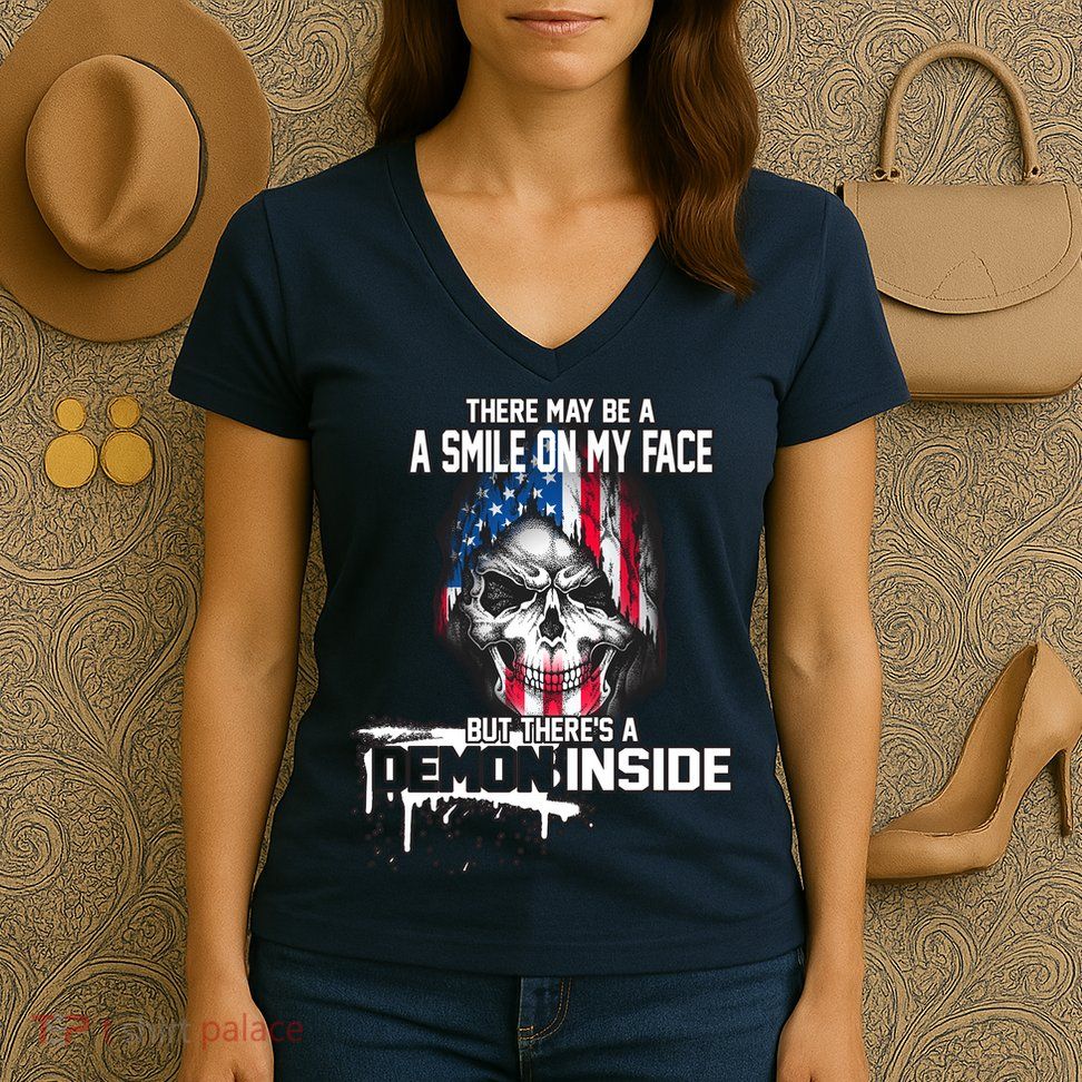 Smile On My Face Demon Inside Women's V-Neck T-Shirt