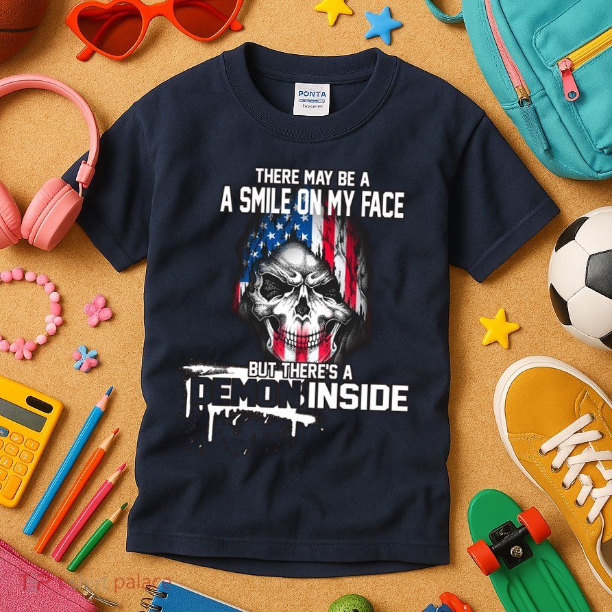 Smile On My Face Demon Inside Kids T-Shirt