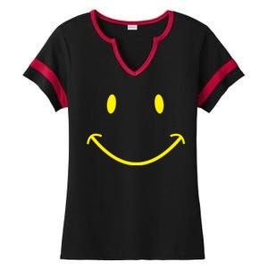 Smiley Face Ladies Halftime Notch Neck Tee