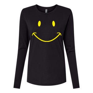 Smiley Face Womens Cotton Relaxed Long Sleeve T-Shirt