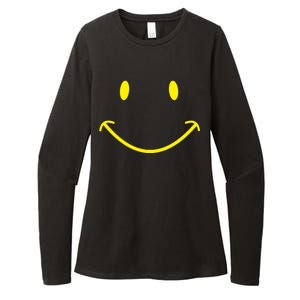 Smiley Face Womens CVC Long Sleeve Shirt