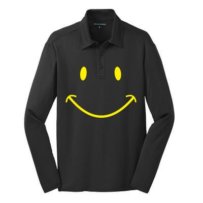 Smiley Face Silk Touch Performance Long Sleeve Polo