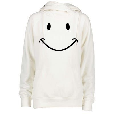 Smiley Face Womens Funnel Neck Pullover Hood