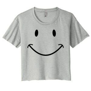 Smiley Face Women's Crop Top Tee