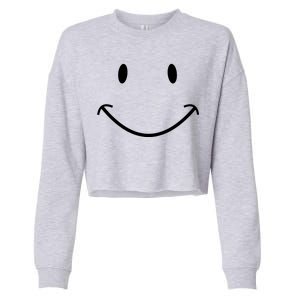 Smiley Face Cropped Pullover Crew