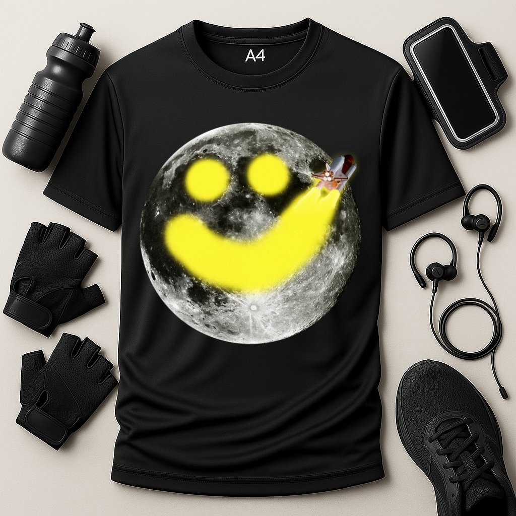 Smiley Face Happy Moon  Performance Shirt