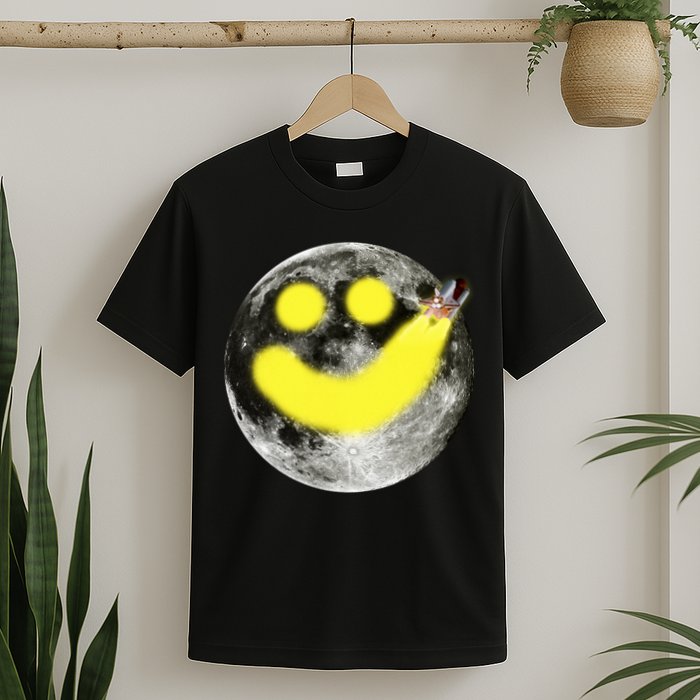Smiley Face Happy Moon  T-Shirt