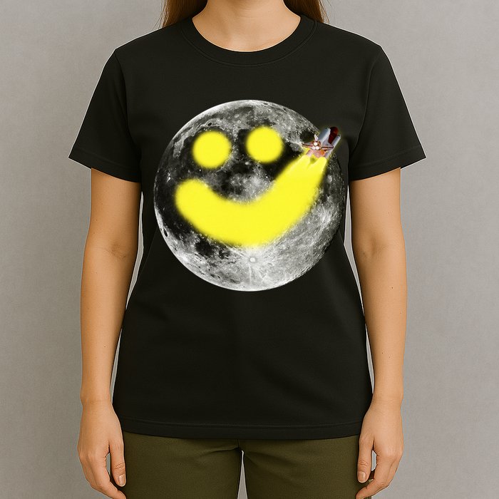 Smiley Face Happy Moon  T-Shirt