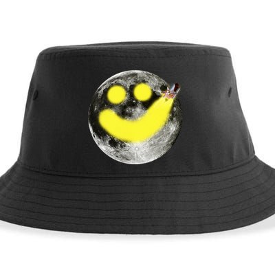 Smiley Face Happy Moon  Sustainable Bucket Hat