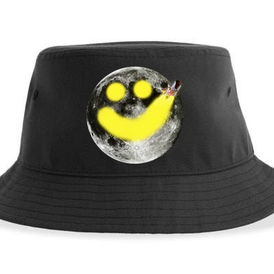 Smiley Face Happy Moon  Sustainable Bucket Hat