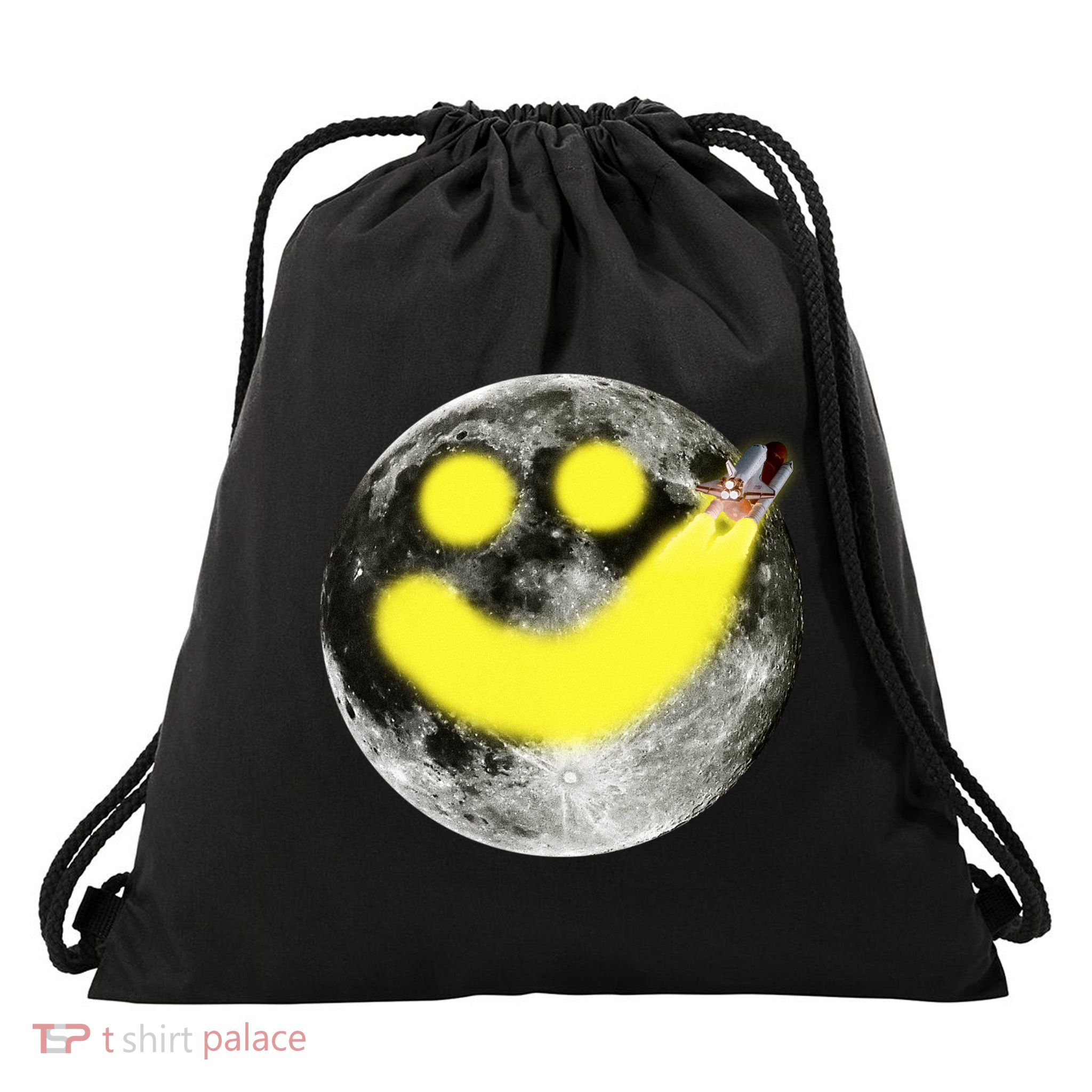 Smiley Face Happy Moon  Drawstring Bag