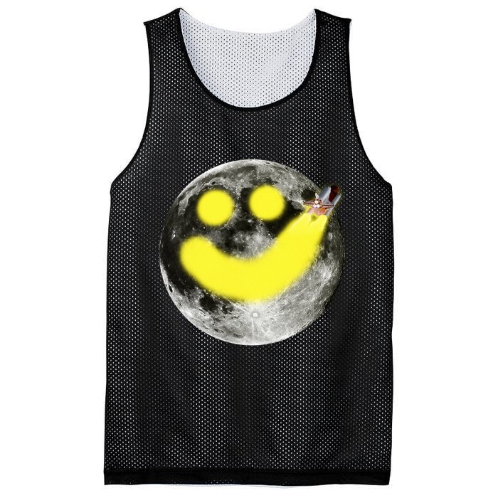 Smiley Face Happy Moon  Mesh Reversible Basketball Jersey Tank