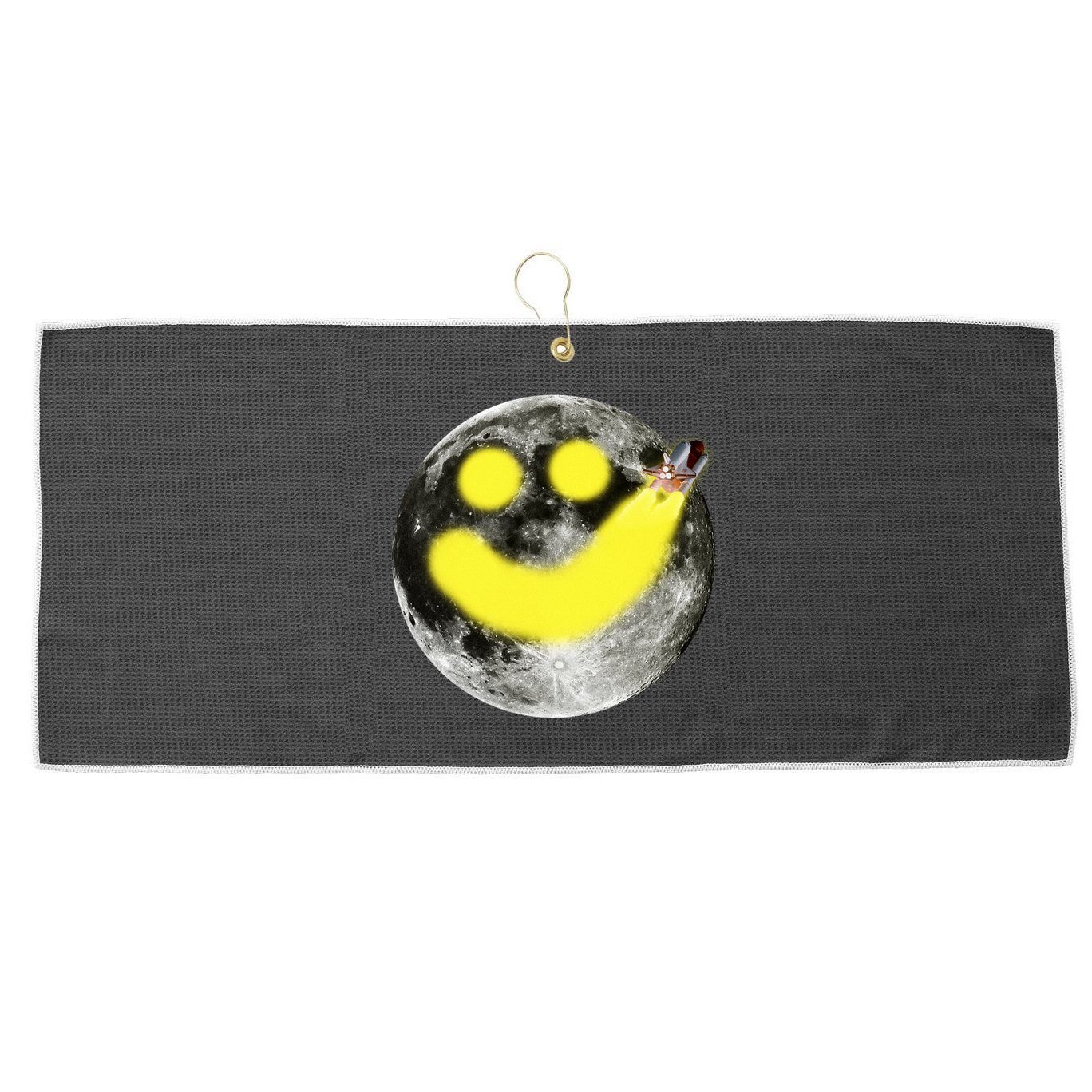 Smiley Face Happy Moon  Large Microfiber Waffle Golf Towel