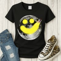Smiley Face Happy Moon  Womens T-Shirt