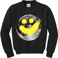 Smiley Face Happy Moon  Kids Sweatshirt