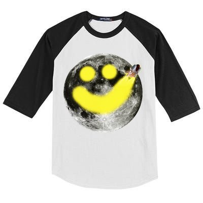 Smiley Face Happy Moon  Kids Colorblock Raglan Jersey