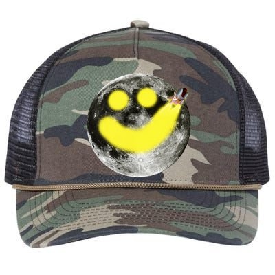 Smiley Face Happy Moon  Retro Rope Trucker Hat Cap