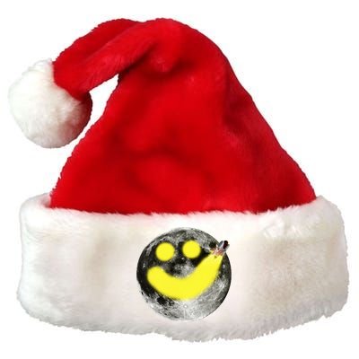 Smiley Face Happy Moon  Premium Christmas Santa Hat