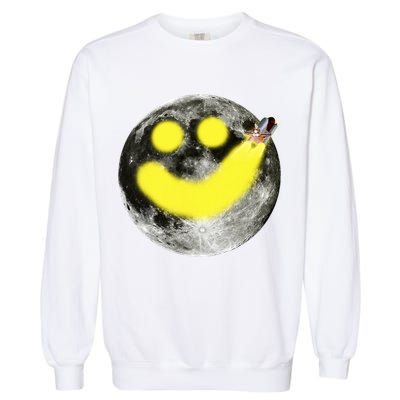 Smiley Face Happy Moon  Garment-Dyed Sweatshirt
