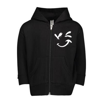 Smiley Face Winking Toddler Zip Fleece Hoodie