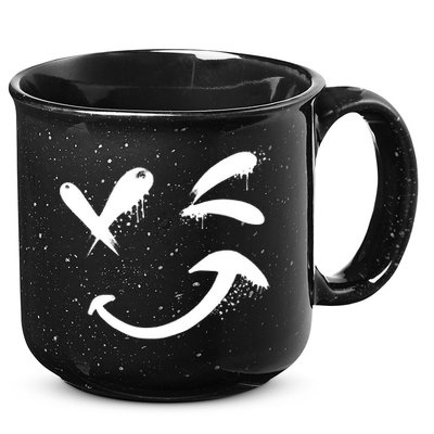Smiley Face Winking 15oz Campfire Ceramic Mug