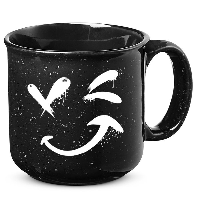 Smiley Face Winking 15oz Campfire Ceramic Mug