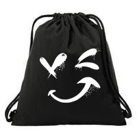 Smiley Face Winking Drawstring Bag