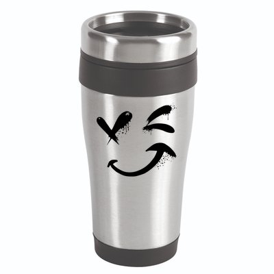 Smiley Face Winking 16oz Travel Tumbler