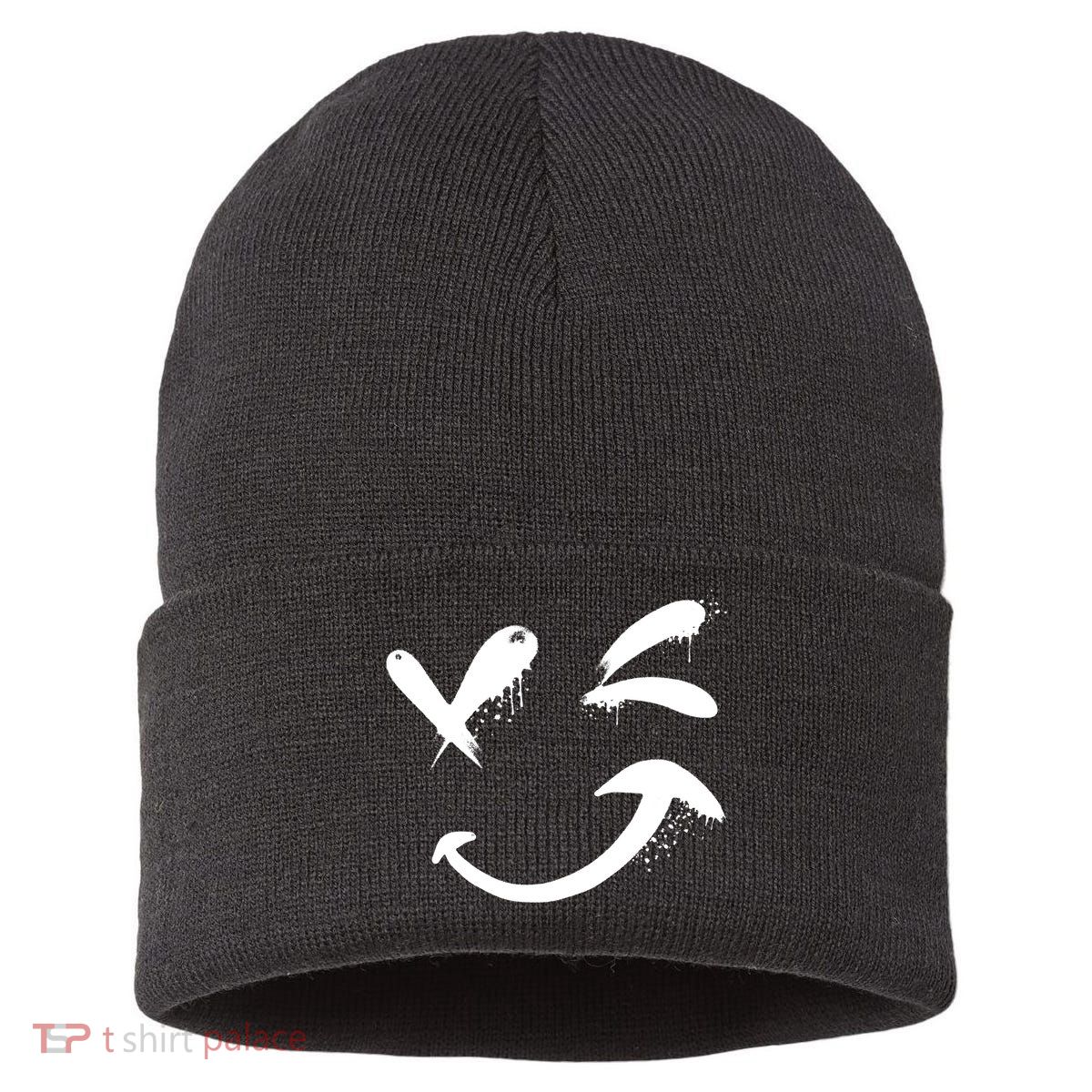 Smiley Face Winking Sustainable Knit Beanie