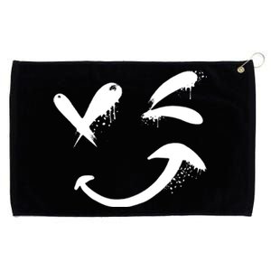 Smiley Face Winking Grommeted Golf Towel