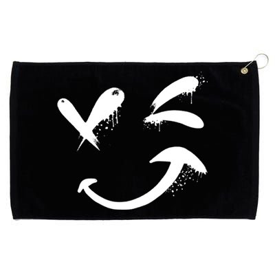 Smiley Face Winking Grommeted Golf Towel