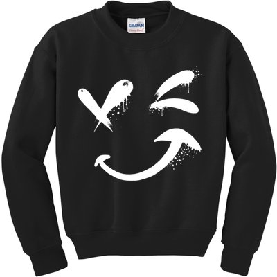 Smiley Face Winking Kids Sweatshirt