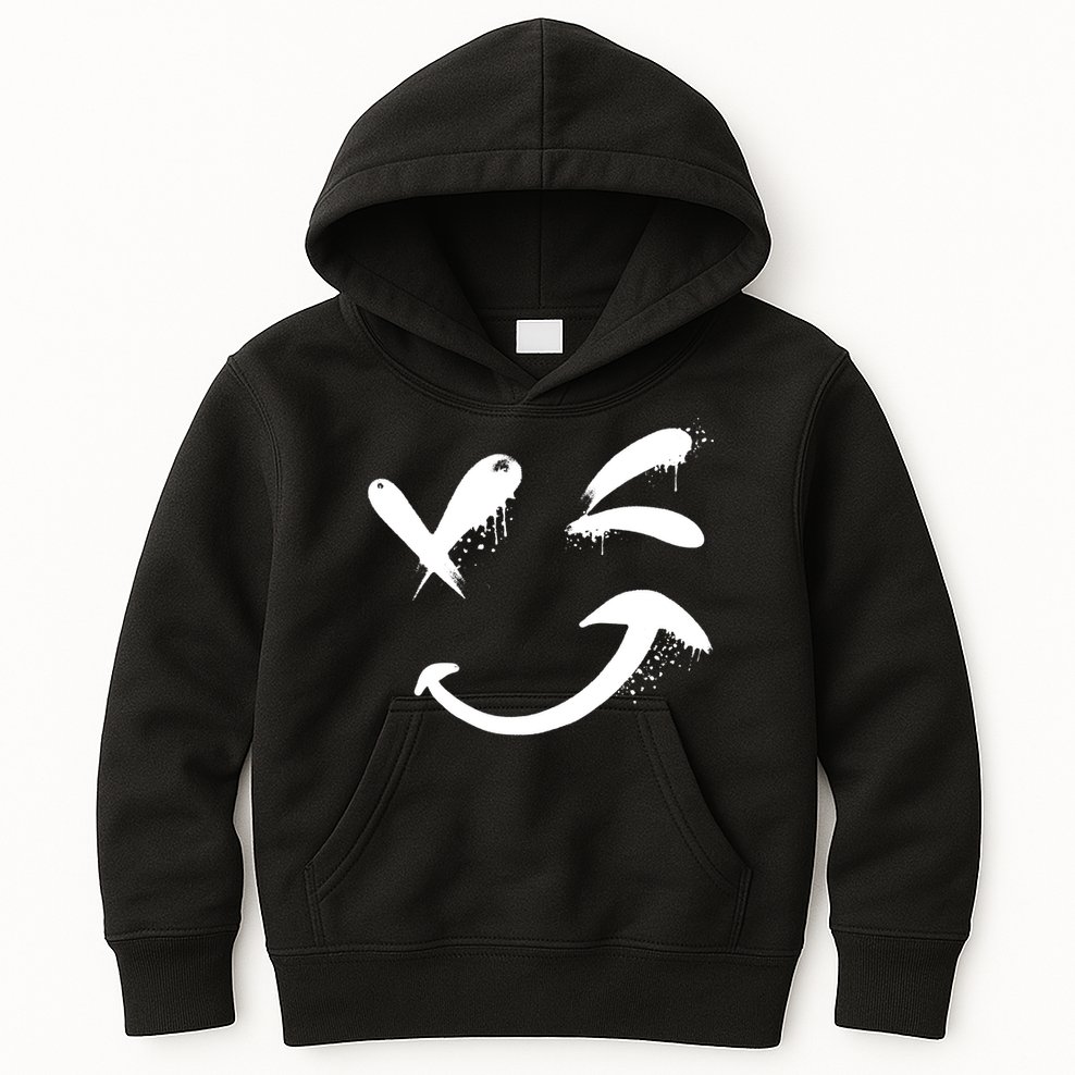 Smiley Face Winking Kids Hoodie
