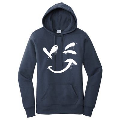 Smiley Face Winking Women's Pullover Hoodie