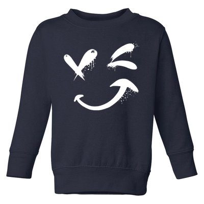 Smiley Face Winking Toddler Sweatshirt