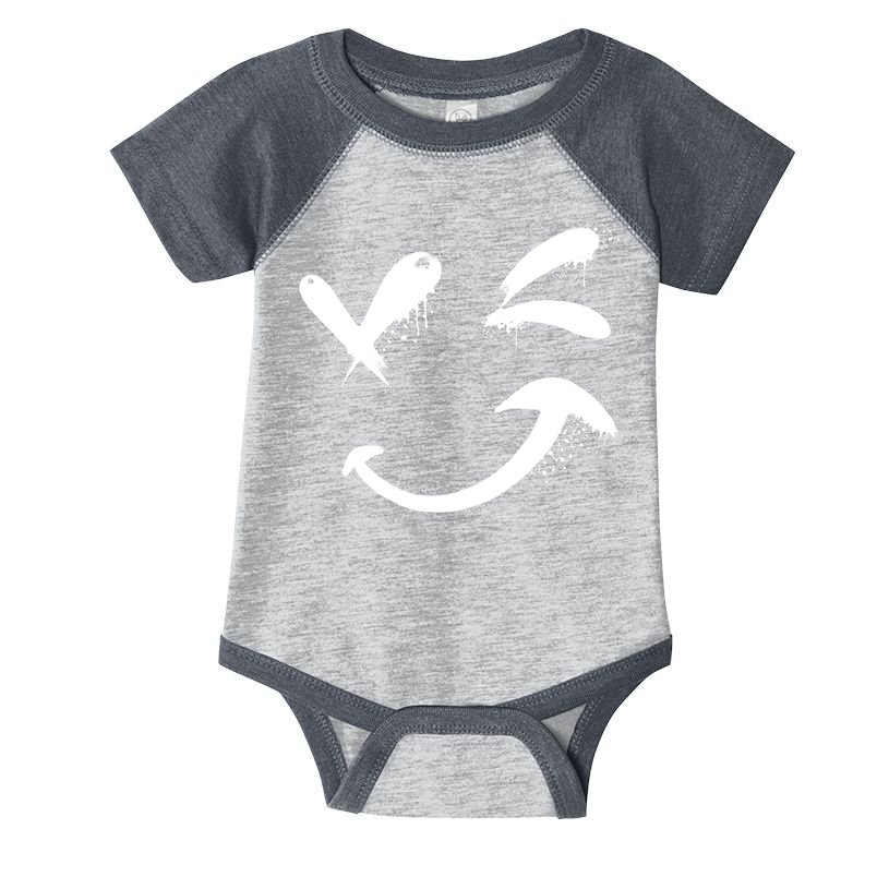 Smiley Face Winking Infant Baby Jersey Bodysuit
