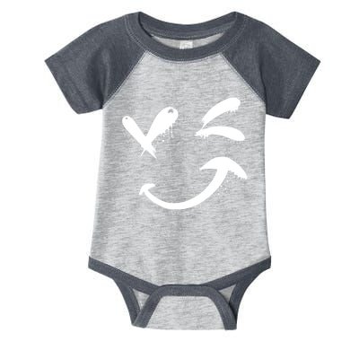 Smiley Face Winking Infant Baby Jersey Bodysuit