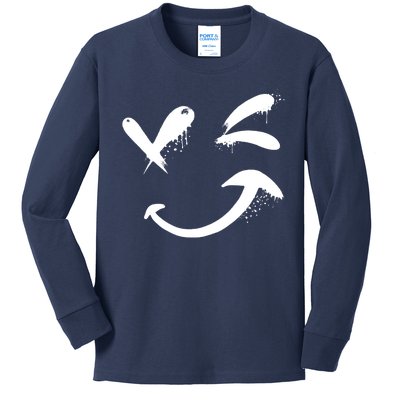 Smiley Face Winking Kids Long Sleeve Shirt