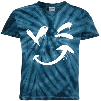 Smiley Face Winking Kids Tie-Dye T-Shirt