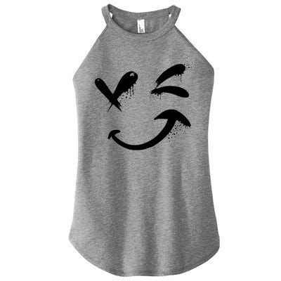 Smiley Face Winking Women’s Perfect Tri Rocker Tank