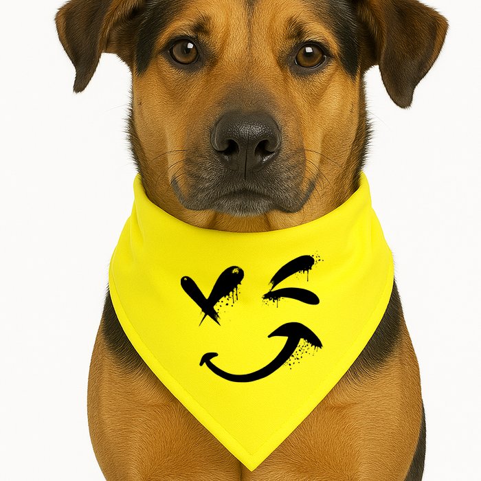 Smiley Face Winking USA-Made Doggie Bandana