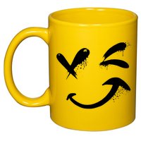Smiley Face Winking 11oz C Handle Ceramic Mug