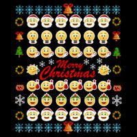 Smiley Faces Ugly Christmas Sweater Drawstring Bag