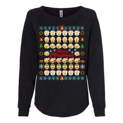 Smiley Faces Ugly Christmas Sweater Womens California Wash Sweatshirt