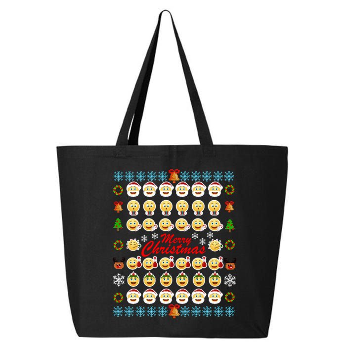 Smiley Faces Ugly Christmas Sweater 25L Jumbo Tote