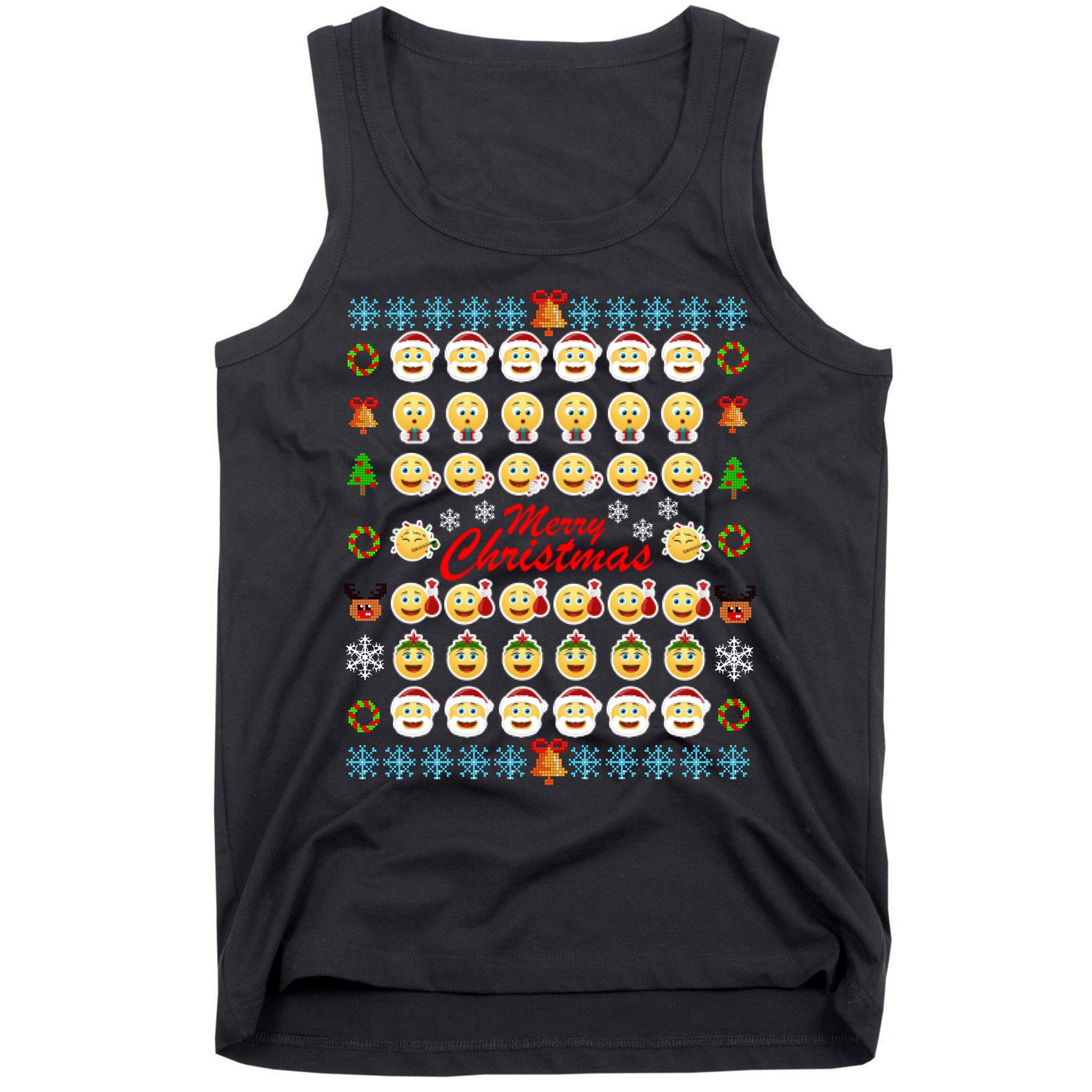 Smiley Faces Ugly Christmas Sweater Tank Top